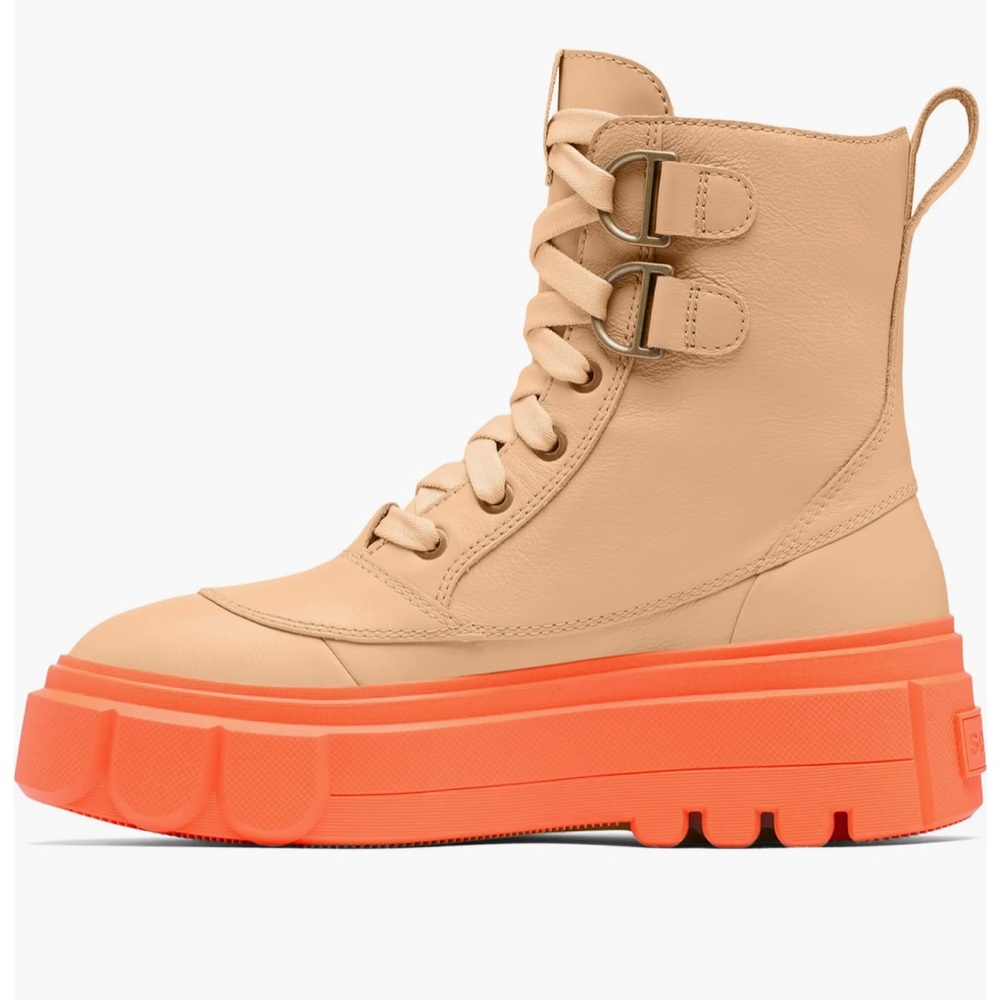 BRAND NEW! Women's Tan and Orange Platform Boots